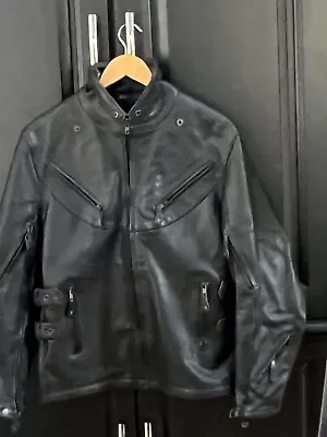 Xelement Leather Size M Black Vented  MOTORCYCLE JACKET Removable Liner • $30