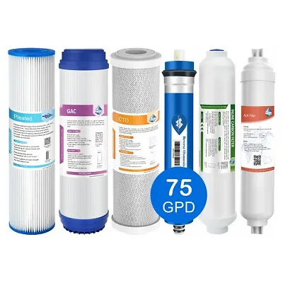 3/4/5/6 Stage 75 GPD Reverse Osmosis Water Filter Drinking Purifier Replacement • $22.99