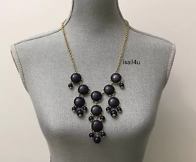 J.Crew Factory Resin Droplet Necklace In Dark Navy NWT AUTHENTIC With Pouch • $28