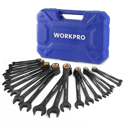 WORKPRO 22-Piece Ratcheting Wrench Set Ratchet Combination Wrench Metric SAE USA • $75.99