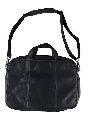 El Portal Unisex Black Leather Inner Pockets Top Handle Briefcase Document Case • $84.99