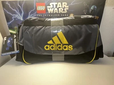 $35 • Buy Adidas DEFENDER IV MEDIUM Duffel Black/Grey 24  ZIP Water RESIST GYM BAG NEW