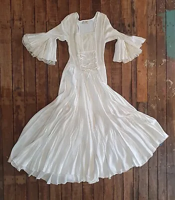 Vintage Medieval Renaissance Velvet And Satin Corset Dress. Peace Angel. Sz M • $190