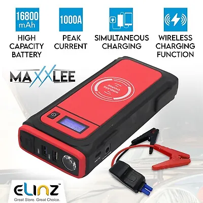 Maxxlee 1000A Car 12V Jump Starter Battery Charger Wireless Charging Power Bank • $139
