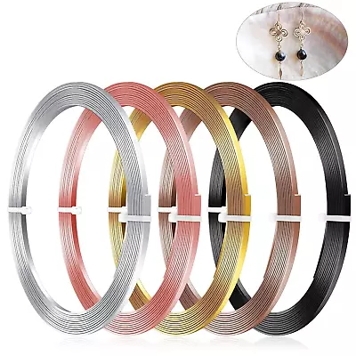 5 Rolls Flat Aluminum Wire Bendable Anodized Craft Wire For Jewelry Making Soft  • $28.99