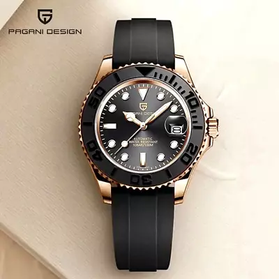 PAGANI DESIGN Yacht-Master Mechanical 40MM Diver 100M Waterproof Stainless Watch • $100.33