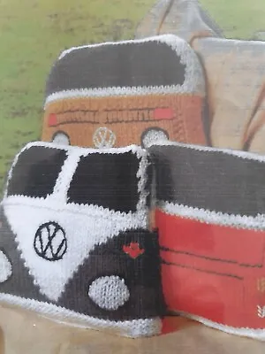 Super Chunky Vw Camper Van Cushion Cover Knitting Pattern (041) • £1.95