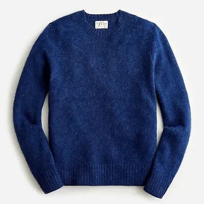 J. CREW Men's Brushed Wool Crewneck Sweater Heather Indigo M - $138 NWT • $123.49