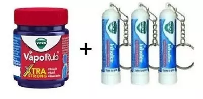 Vicks VapoRub Xtra Strong 50 Ml And Vicks Keychain 3 Inhaler • $18.77