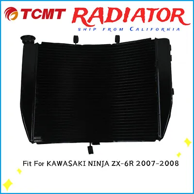 Black Radiator Cooler Engine Cooling Fit For Kawasaki Ninja ZX 6R ZX-6R 07-08 • $98.99