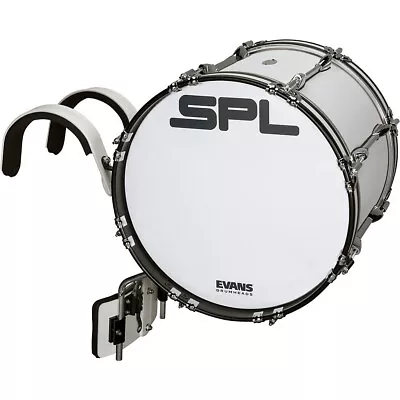 Sound Percussion Labs Birch Marching Bass Drum With Carrier - White 20 X 14 In. • $319.99