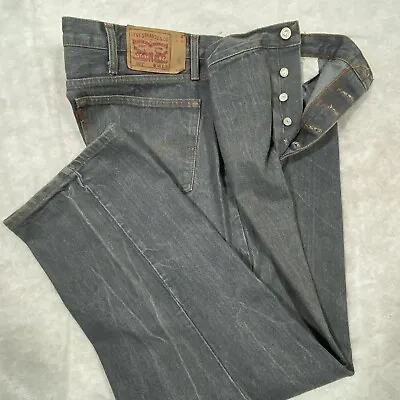 Vintage Levi’s 501 Button Fly Jeans Men’s Size 47 X 30.5 Straight Leg Grey Denim • $21.95