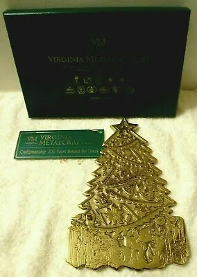 Virginia Metalcrafters Third Christmas Trivet 1997 Christmas Tree Brass NIB • $99.99