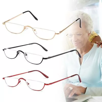 Frame Eyeglasses Reading Glasses +1.00~+4.0 Diopter Half Moon Reading Glasses • $14.05