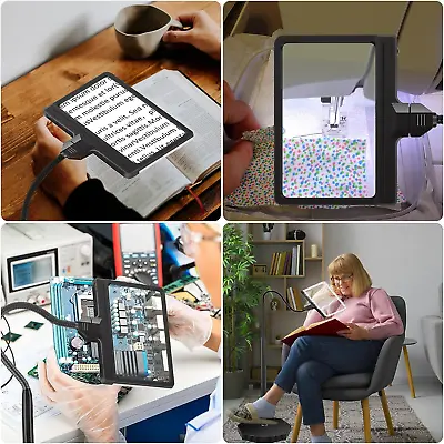 5X Magnifying Glass With Light And Stand 36 LED Dimmable Floor Magnifying Lamp • $67.52