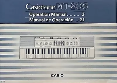 Casio MT-205 Casiotone Keyboard Original User's Operating Owner's Manual MT205. • $34.17