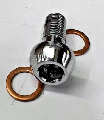 SMOOTH CHROME DOME BANJO BOLT 10mm-1.25 _ Harley Chopper Bobber Cb750 Xs650 Cafe • $17.18