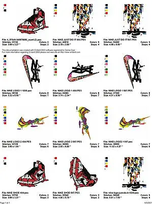 Dripping Shoe Collection Embroidery Machine  Designs Pes Jef Hus Exp Dst Vip • $7.95