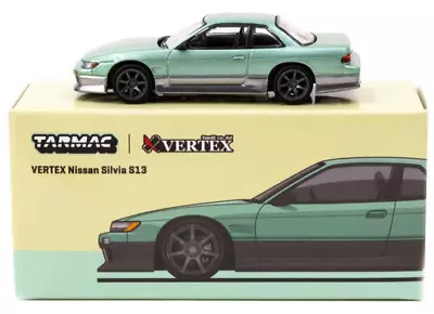 Tarmac Works GLOBAL64 Green/Grey VERTEX Nissan Silvia S13 1:64 Scale Diecast Car • $14.99