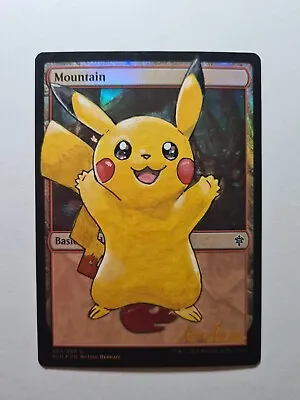 Mountain Foil Pikachu V2 Pokemon Magic Altered Art Hand Paint By Demian Solis • $75