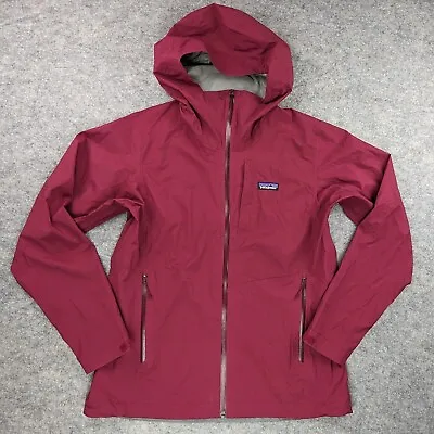 Patagonia Stretch Rainshadow Jacket Womens Large Red Full Zip Hood H2No Ripstop • $174.98