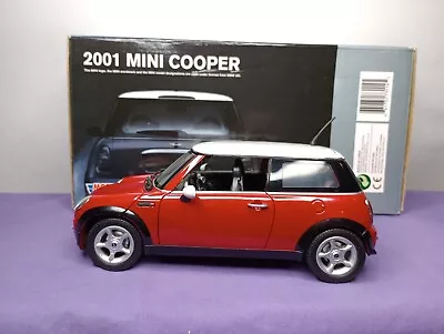 2001 Red &White Mini Cooper Motor Max Die Cast 1/18 Scale With Original Box  • $16.50