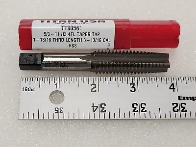 5/8-11 Taper Tap 4 Flute H3  Made In USA TITAN CUTTING TOOLS TT90561 • $17.49