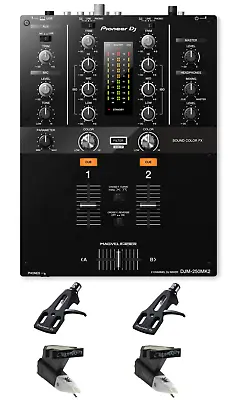Pioneer DJ DJM-250MK2 + Ortofon OM Q.Bert Cartridges And Headshells Bundle • $668.98