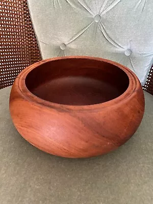 Vintage Kalmar Teak Wood Salad Or Decorative Bowl 9 Inch Carved In Thailand NICE • $35