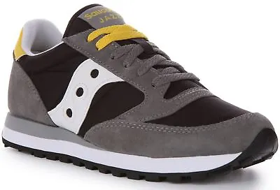 Saucony Jazz Original Nylon Lace Up 80s Retro Sneaker Grey Black Mens US 7 - 13 • $127.94