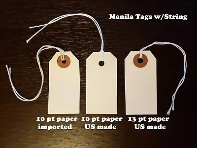 Manila Tags With String Inventory Shipping Hang Label Strung Scrapbook • $8.99