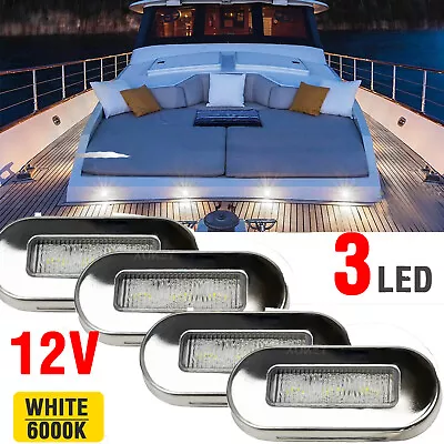 4x3'LED Oblong Stainless Courtesy Light Submersible Marine Boat Deck Yacht Light • $15.59