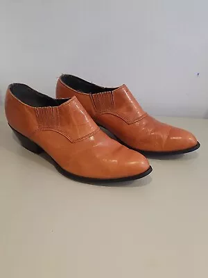 Vintage Capezio Leather Low Western Block Heel Ankle Cowboy Boots UK 7 US 9M • £35