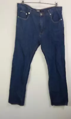 £15.99 • Buy Big Dude Mens Jeans Dark Denim Straight Leg Button Closure Pockets W42 L31