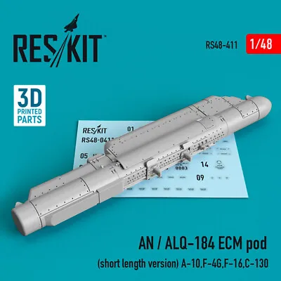 1/48 AN / ALQ-184 ECM Pod (short Length Version) For A-10 F-4G F-16 C-130 • $10.26