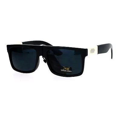 Loc Sunglasses Mens Fashion Shades Flat Top Rectangular Black Off White • $11.95