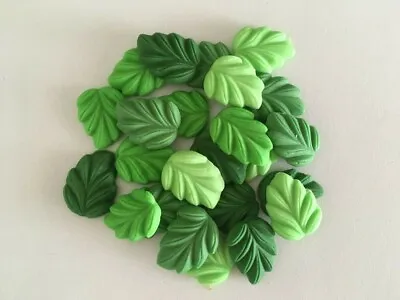 £2.25 • Buy Small Mixed Green Leaves - Edible Sugar Paste - Cup Cake Decorations, Toppers