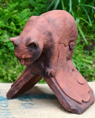 £64.99 • Buy Cat Roof Finial 90° Angled Decorative Ridge Tile Frost Proof Stone Ornament
