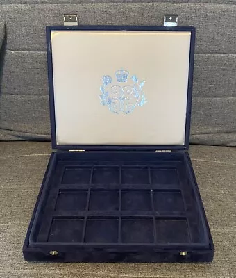 Plush Blue Deluxe Coin Storage Box For 12 Coins • £10