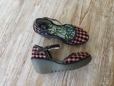 £14 • Buy Fly London Weaved Leather Platform Wedge Size 5 Great Condition 