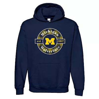 Michigan Wolverines Plaid Circle Hoodie - Navy • $49.99