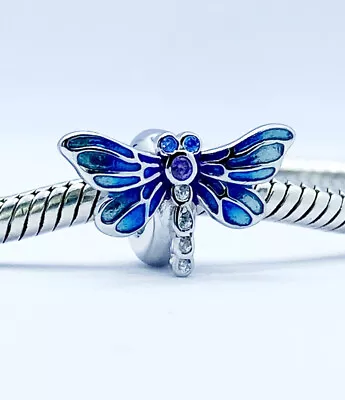 💖 Dragonfly Charm Bead Spacer Stopper Insect Genuine 925 Sterling Silver 💖 • £15.95