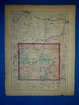 Antique 1873 Atlas Map ~ BRANCH & St. JOSEPH County MICHIGAN ~ Old Authentic  • $34