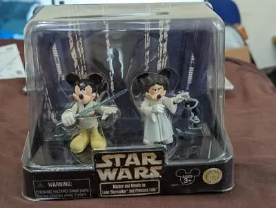 Disney Star Wars Mickey & Minnie As Luke Skywalker & Princess Leia NIB • $45.99