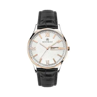 Accurist Mens Watch Signature Collection Two Tone Leather 7249 • £49.99