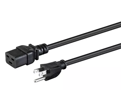 Monoprice Power Cord - IEC 60320 C19 To NEMA 5-15P 14AWG 15A 3-Prong Black 8ft • $11.48