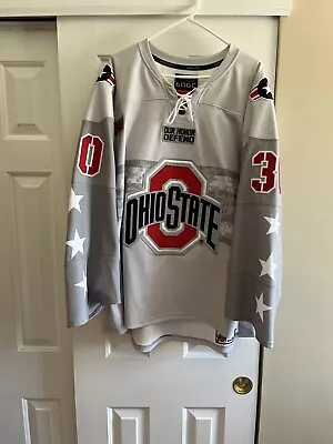 Ohio State Game Worn/issued Military Night Hockey Jersey-60g-big 10-ncaa • $99.99