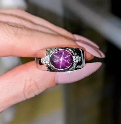 Pink Star Sapphire Ring 925 Sterling Silver Mens Ring Pink Star Sapphire Ring • $63