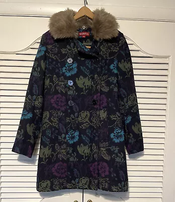 Merona Navy Floral Boho Hippie Tapestry Coat Size Small • $49.99