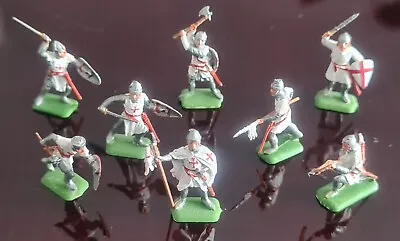 Toy Soldiers Plastic Scale 1/72 Infantry Crusaders Hospitaller 8 Painted Lotto • £15.34